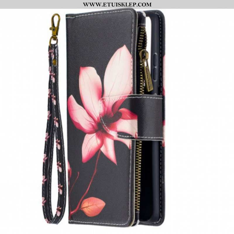 Etui Folio do Samsung Galaxy S21 Ultra 5G Kieszonka Zapinana Na Zamek W Kwiaty